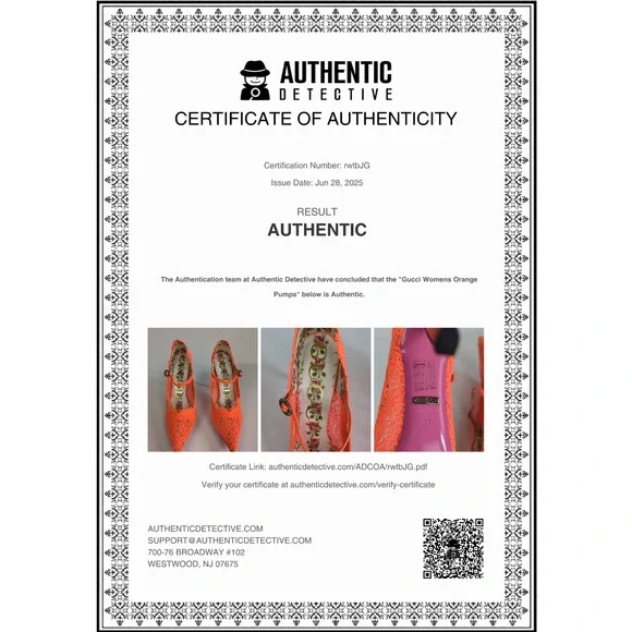 GUCCI Orange Virginia 95 mm Lace Pumps Mary Jane Pointed Toe Women's EU 37 US 7 - Picture 11 of 11